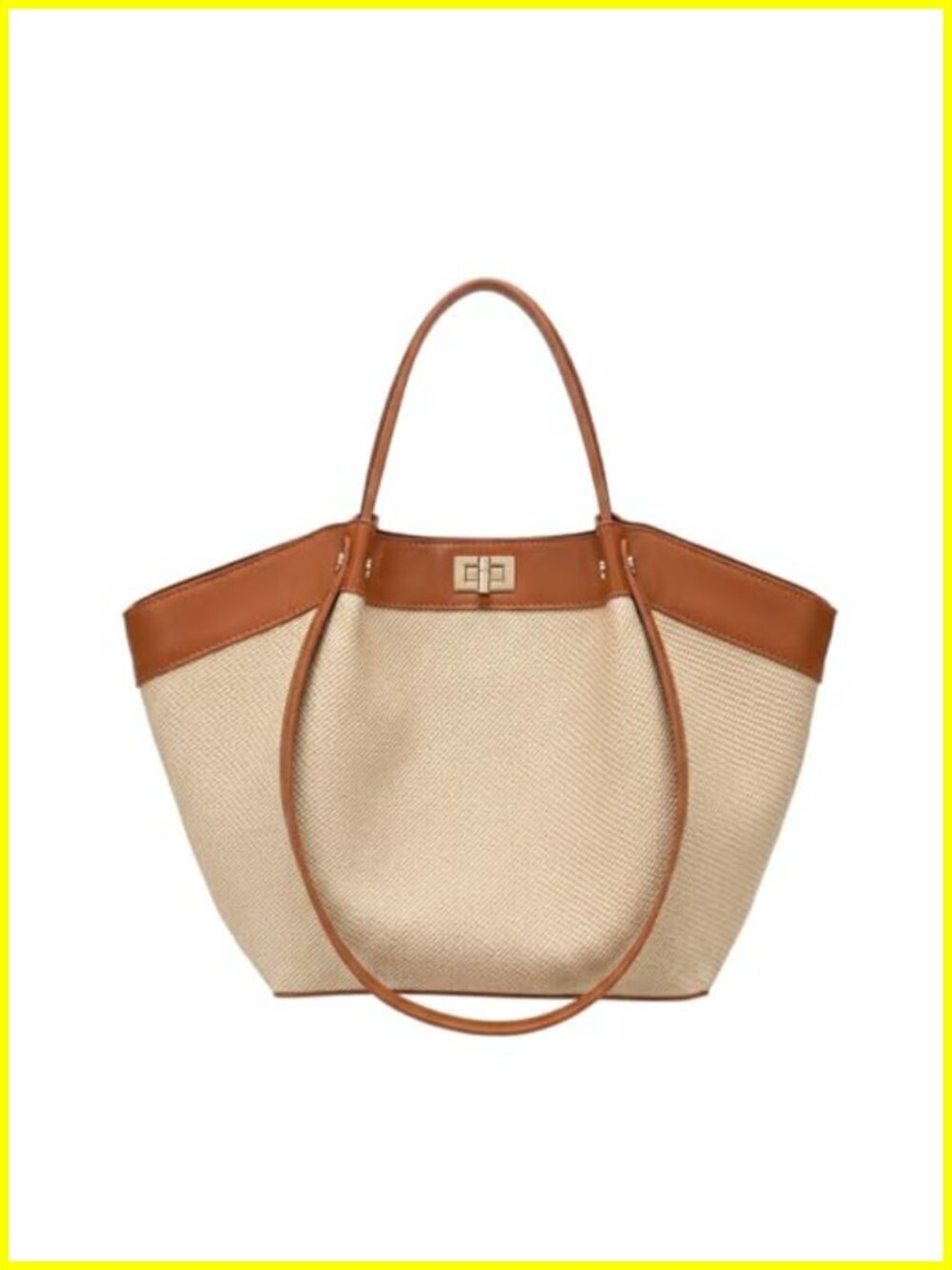 Womens Canvas Faux Leather Tote Bag Satchel Work Handbag Laptop Shoulder